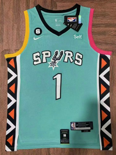 NBA 1 Wembanyama Spurs 22-23 city Maillot brodé